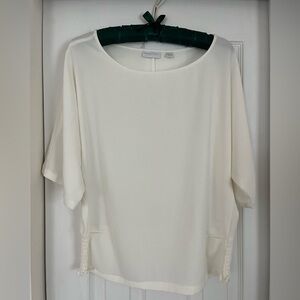New York & Company White Flowy Blouse